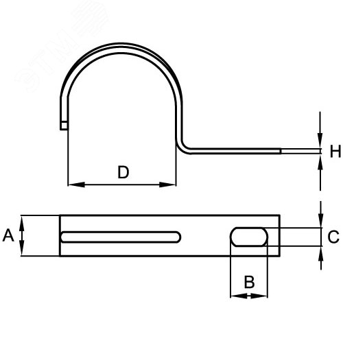 Держатель оцинкованный односторонний 32мм 3