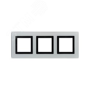 Рамка из натурального стекла, ''Avanti'', светло-серая, 6 модулей