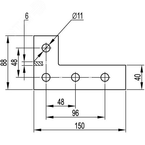 Пластина соединительная 90х140 мм L-образная 4отверстия горячеоцинкованная 2
