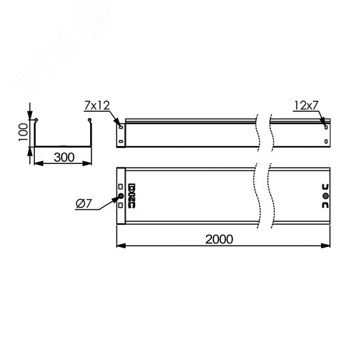 Лоток 300х100 L=2000мм цинк-ламельный 2