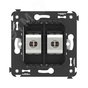 Avanti Компьютерная розетка RJ-45 без шторки в стену, кат.5e двойная экранированная,  Черный матовый - фото 4