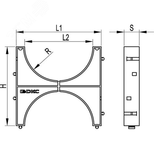 Держатель расстояния (кластер) 125мм для двустенныx труб одинарный 2
