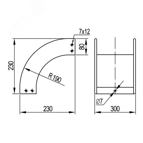Угол CD 90 вертикальный внешний 90 градусов 300х80 в комплекте крепежные элементы соединительные пластины 2