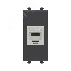 Avanti Компьютерная розетка RJ-45 без шторки модульная, кат.5е экранированная,  Черный матовый, 1 модуль - DKC (ДКС)