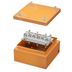 Коробка стальная FS с гладкими стенками и клеммникамиIP66 150х150х80мм 6р 450V 20A 10мм.кв  нерж.контакт - DKC (ДКС)