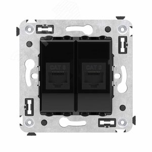 Avanti Компьютерная розетка RJ-45 без шторки в    стену, кат.6 двойная Черный квадрат - DKC (ДКС)