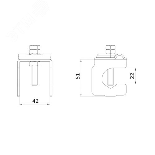 Зажим арматурный с наконечником 2