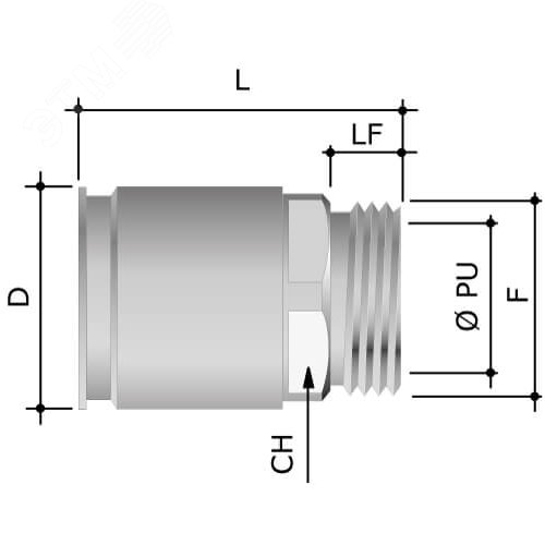 Муфта труба-коробка D=50мм IP66/IP67 М50х1.5 нержавеющая сталь AISI 316L (6111-50XX) 3