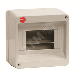 Щиток настен.без двер.8мод.IP40.,сер.,с усил. клем.блок.1х87308 | 83708 | DKC