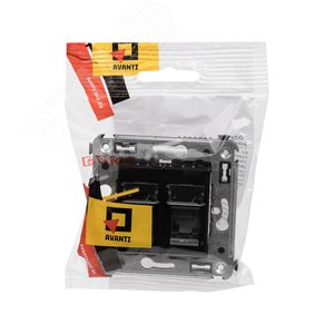 Avanti Розетка RJ-45 в стену, кат.6 двойная, ''Черный квадрат'' 5