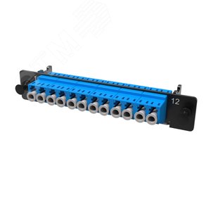 Планка адаптерная с установленными 6хLC Dupleх адаптерами (aligned key)(цвет адаптера - синий). OS2. 1/2 HU - DKC IT