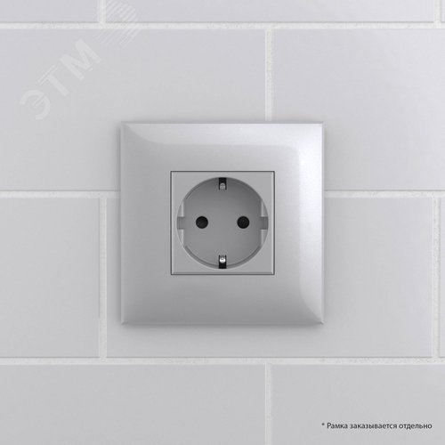 Avanti Розетка в стену 2P+E с з/ш  Закаленная сталь 5