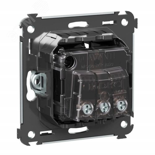 Avanti Розетка в стену, 2P+E, с защитными шторками, ''Черный квадрат'' 4