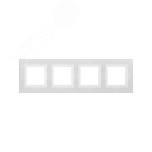 Рамка из натурального стекла, ''Avanti'', белая, 8 модулей