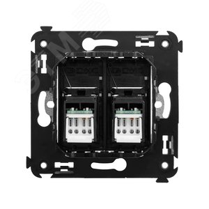Avanti Компьютерная розетка RJ-45 в стену, кат.5e двойная, , Черный матовый - фото 3