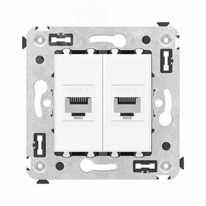 Avanti Компьютерная розетка RJ-45 без шторки в    стену, кат.6 двойная, Белое облако - DKC (ДКС)