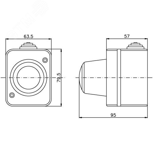 Лампа сигнальная красная IP54 (59601) 2