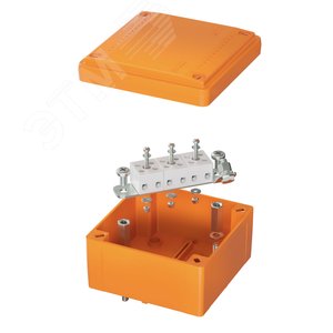 Коробка пластиковая FS с гладкими стенками и клеммниками  IP56 100х100х50мм  5р  450V 10A  6мм.кв. - DKC (ДКС)