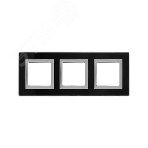 Рамка из натурального стекла, ''Avanti'', черная, 6 модулей