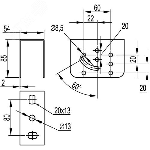 Крепление потолочное SML горячеоцинкованное 2