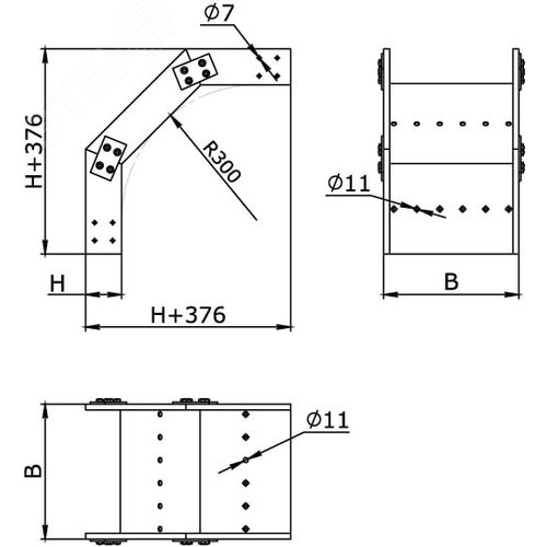 Угол вертикальный внешний 90 градусов 400х50 стеклопластик 2