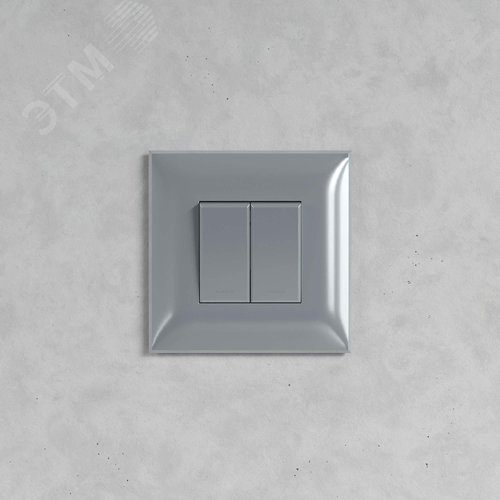 Avanti Выключатель двухклавишный в стену  Закаленная сталь 5