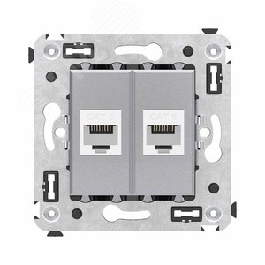 Avanti Компьютерная розетка RJ-45 без шторки в стену, кат.6 двойная,  Закаленная сталь - DKC (ДКС)