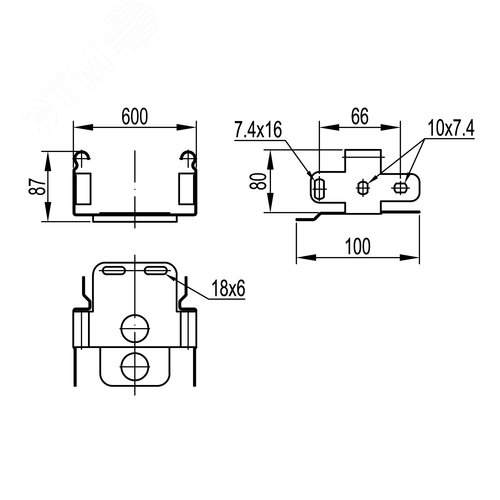 Переходник 80х600 с проволочного лотка на листовой 2