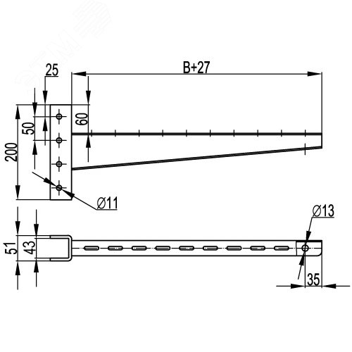 Консоль быстрой фиксации для тяжелых нагрузок 200 мм горячеоцинкованная 2