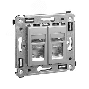 Avanti Компьютерная розетка RJ-45 в стену, кат.6 двойна   экранированная  Закаленная сталь - фото 2