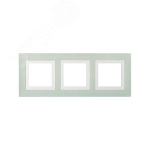 Рамка из натурального стекла, ''Avanti'', светло-зеленая, 6 модулей - DKC (ДКС)