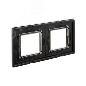 Рамка из натурального стекла, ''Avanti'', черная, 4 модуля 4