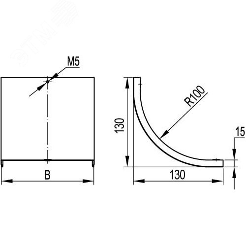 Крышка CS 90 на угол вертикальный внутренний 90 градусов основание 300мм цинк-ламельная 2