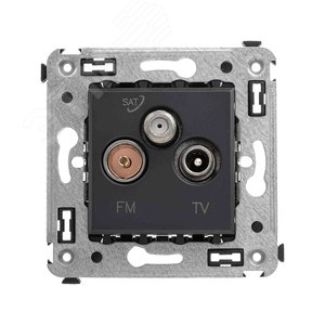 Avanti Розетка TV-FM-SAT в стену, , Черный матовый - DKC (ДКС)