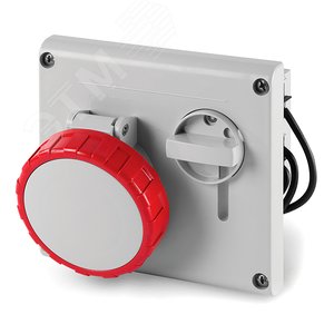 Розетка скрытой установки IP67 16А 3P+E 400В с механической блокировкой и верхним расположением разъема - DKC (ДКС)