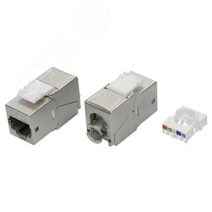 Модуль Keystone RJ45 CAT 5E экранированный (STP). 180 градусов. серебристый (упаковка 12 шт) - DKC IT