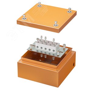 Коробка стальная FS с гладкими стенками и клеммниками IP66 150х150х80мм  5р  450V 30A 16мм.кв - DKC (ДКС)