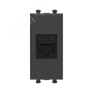Avanti Компьютерная розетка RJ-45 без шторки      модульная кат.5е Черный матовый 1 модуль - DKC (ДКС)