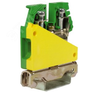 Клемма винтовая 10мм.кв. для заземления желтая TE.10/O