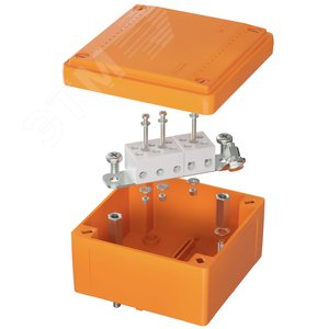 Коробка пластиковая FS с гладкими стенками и клеммниками  IP56 100х100х50мм  5р  450V 20A 10мм.кв - DKC (ДКС)