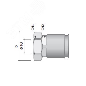 Муфта металлорукав DN=15-жесткая труба D=16мм IP66/IP67 никелированная латунь 2
