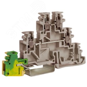 Зажим проходной TDE.2GR 3 уровня+земля серый 2.5 кв.мм (ZTL500GR) - DKC (ДКС)