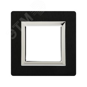 Рамка из алюминия, ''Avanti'', черная, 2 модуля