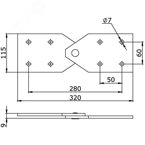Соединитель шарнирный вертикальный Н=150мм стеклопластик (GPV01500) 2