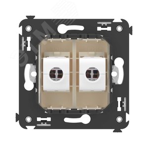 Avanti Компьютерная розетка RJ-45 без шторки в стену, кат.5е двойная,  Ванильная дымка - фото 4