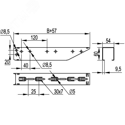 Консоль быстрой фиксации BBF L600 1.5 мм 2