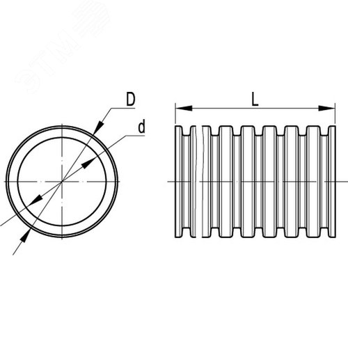 Труба гофрированная ПВХ 25мм легкая без протяжки серая (25м) 4