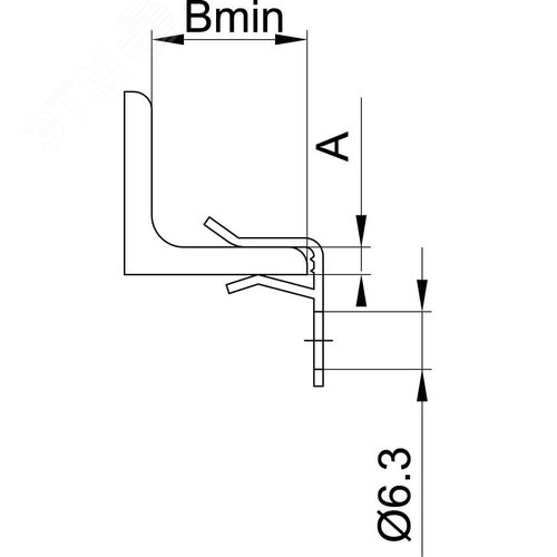 Крепеж троса балке 10-15 мм горизонтальный монтаж 2