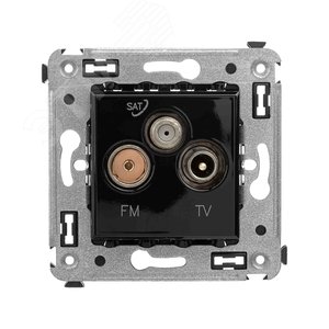 Avanti Розетка TV-FM-SAT в стену,  Черный квадрат - DKC (ДКС)