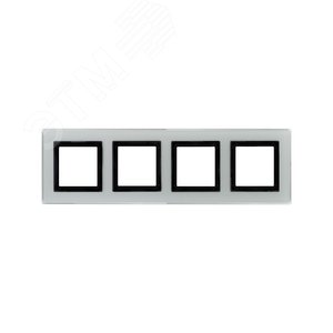 Рамка из натурального стекла, ''Avanti'', светло-серая, 8 модулей